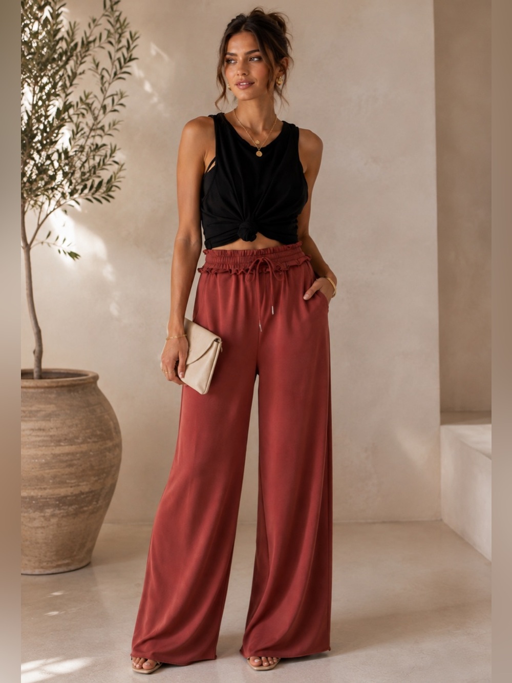 SM198 | Wide Leg Elevated Casual Pants